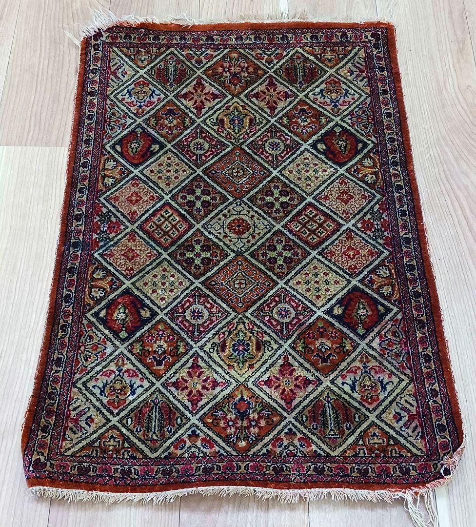 Y2822-2 ペルシャ絨毯 クム産 シルク100% 手織り