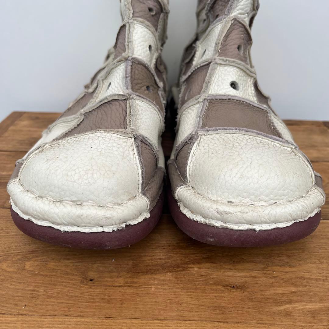 Estacion エスタシオン　本革 ショートブーツ　パンチング　キルティング