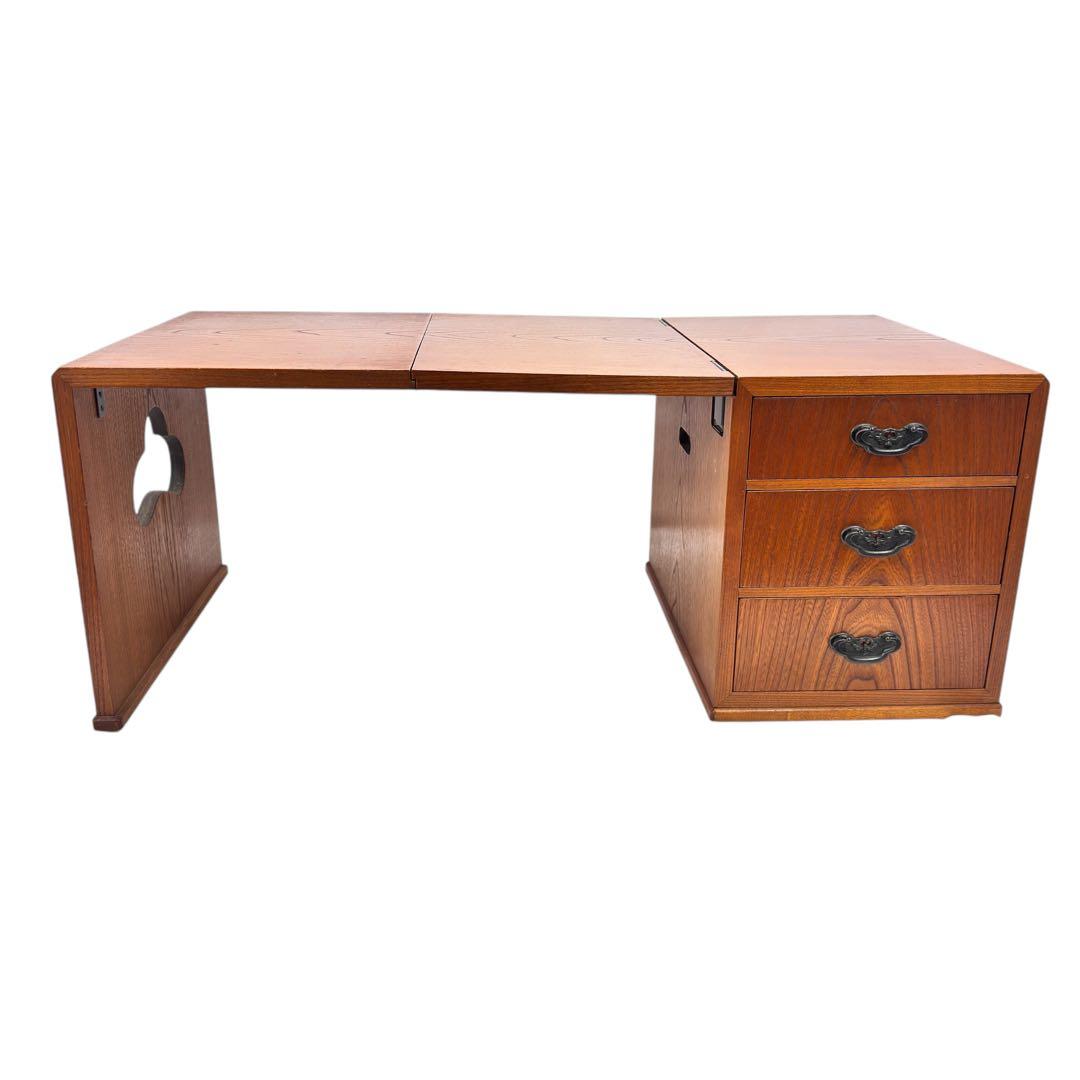 【アンティーク】木製 折りたたみ式 文机 3杯 小箪笥 小物入れ 昭和レトロ