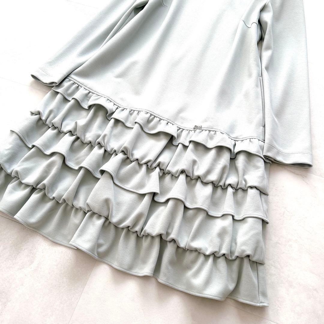 希少✨人気　ルネ　ワンピースラインストーンロゴプレートフリルティアード洗える近年