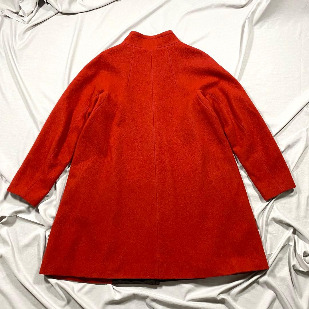 マッキントッシュロンドン　スタンドカラーコート　鮮やかな赤コート　イタリア製生地