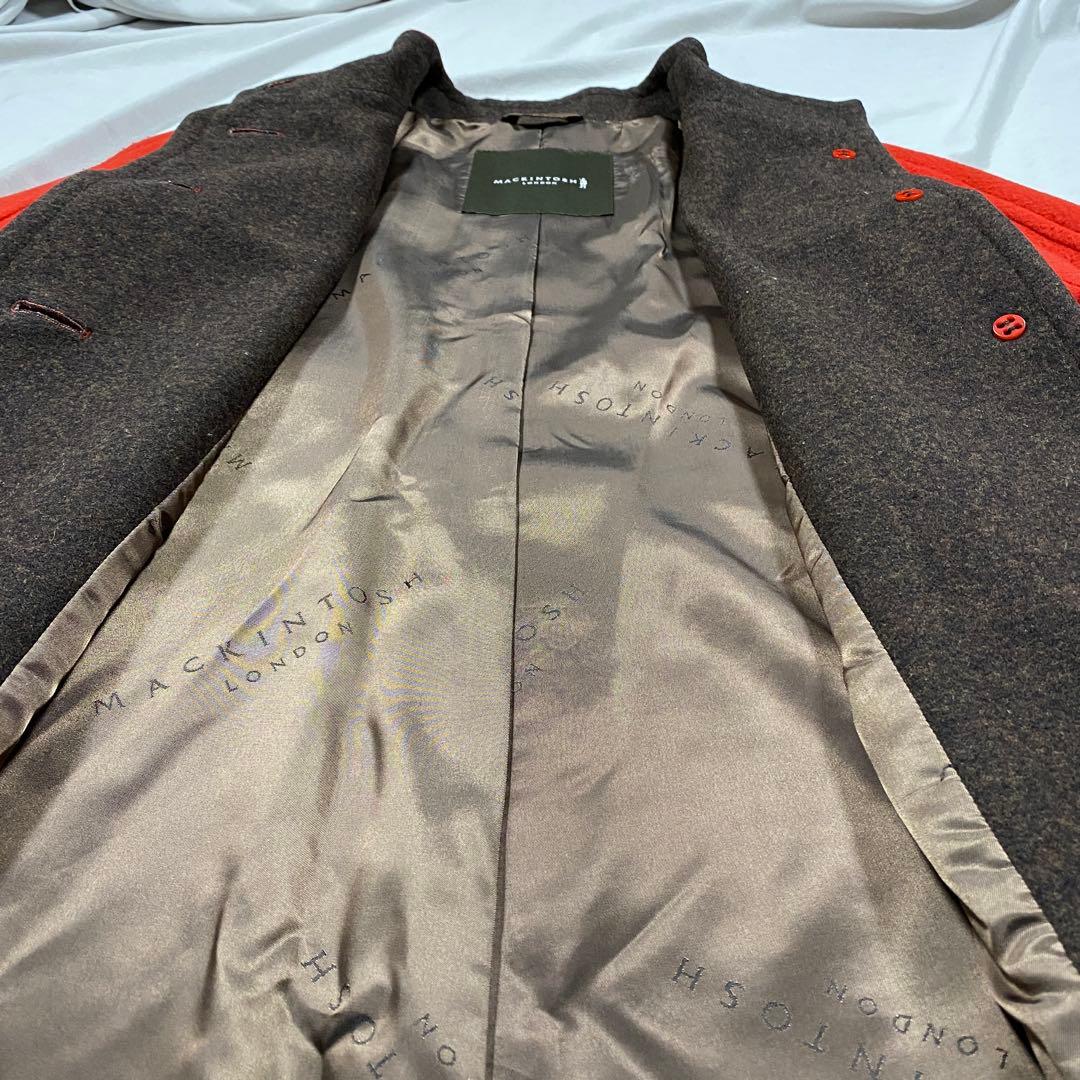 マッキントッシュロンドン　スタンドカラーコート　鮮やかな赤コート　イタリア製生地