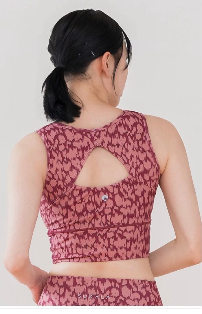 スカーラWeb限定 ピンク模様 ヨガタンクトップ