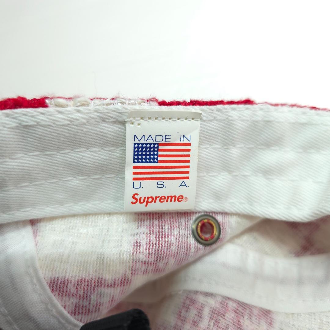 美品【Supreme】 チェッカーボード ツイード キャンプキャップ 赤白