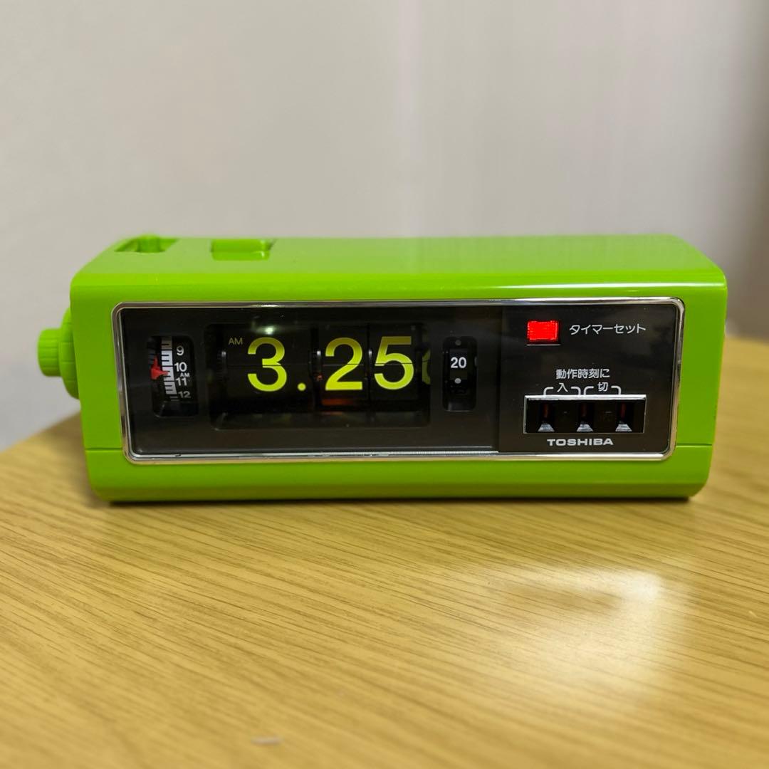 【メンテ済・動作正常】TOSHIBAパタパタ時計 タイムスイッチTWM-300緑