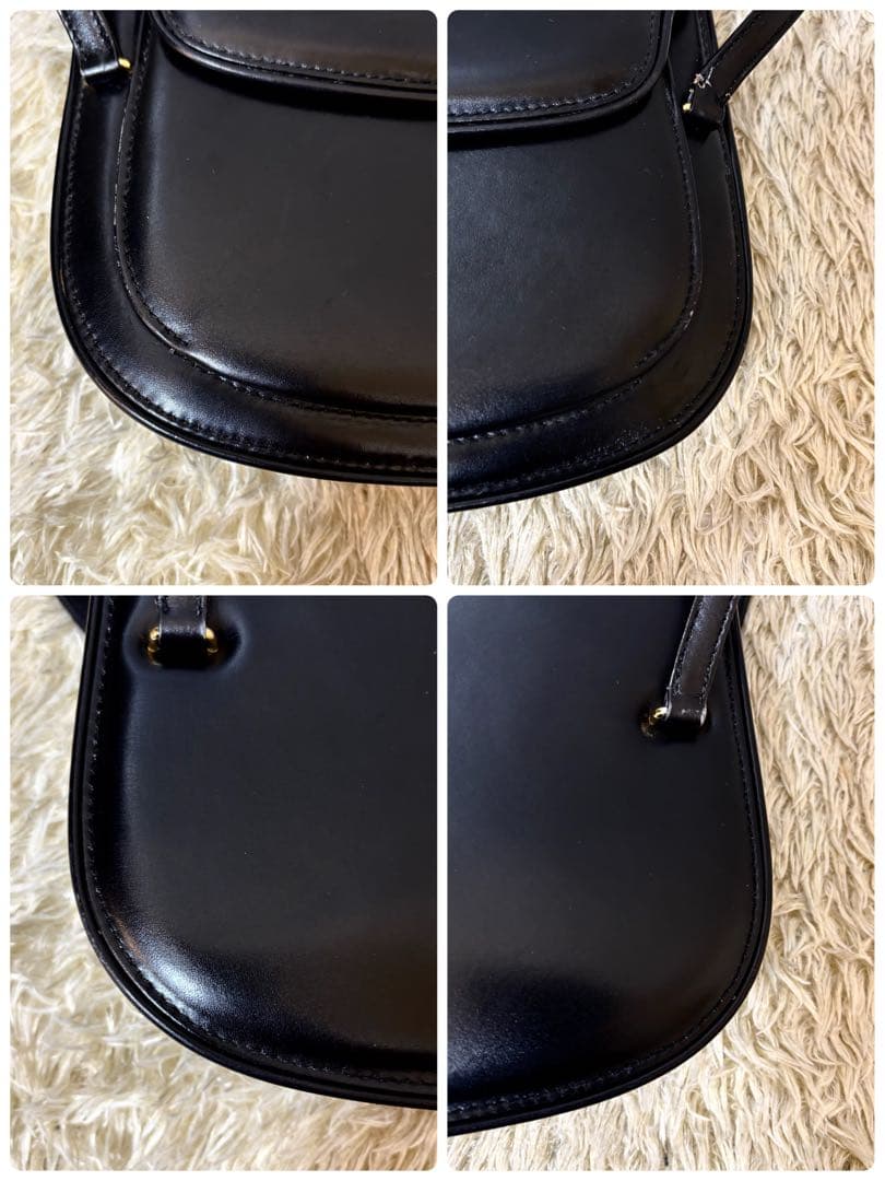 希少 美品✨オールドグッチ　ハンドバッグ　インターロッキング　レザー　ブラック