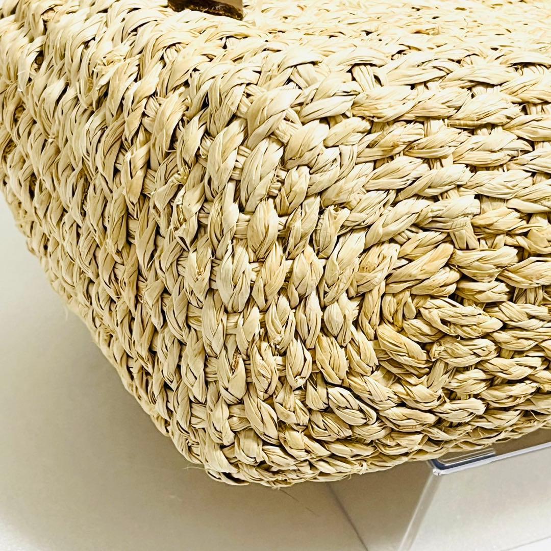 【完売品】クレドラン かごバッグ ボックス型 ファスナー 帆布 異素材ミックス