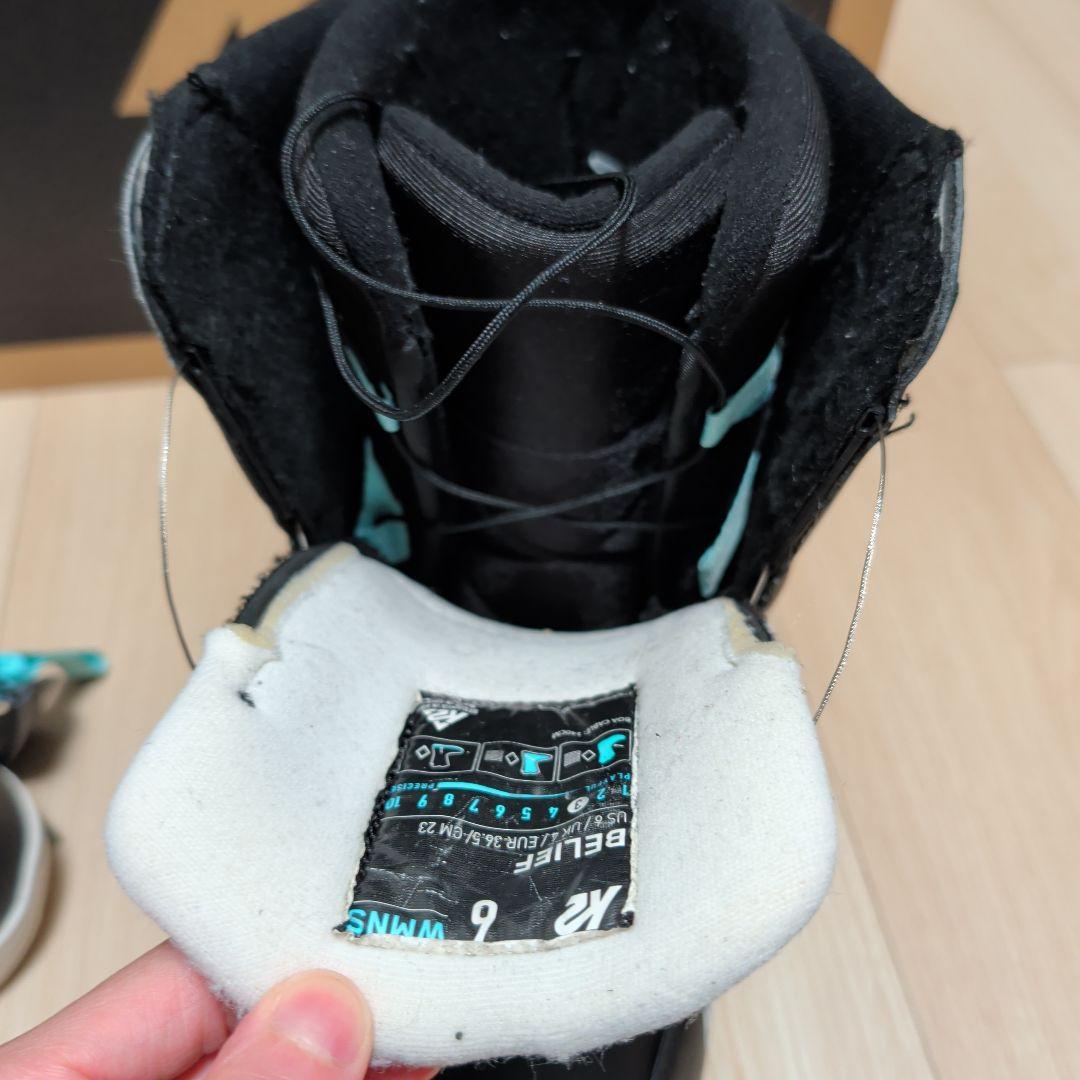 【美品/23cm】K2 BELIEF レディース スノーボードブーツ BOA 黒