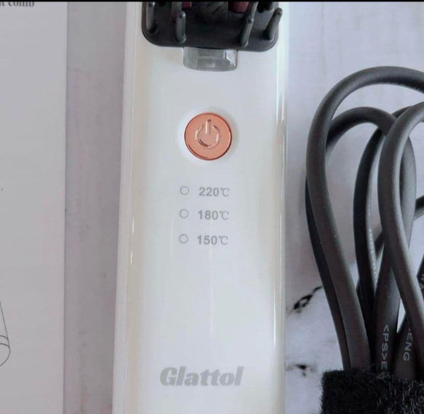 マイナスイオンストレートブラシ ヘアアイロン ホワイト WHITE