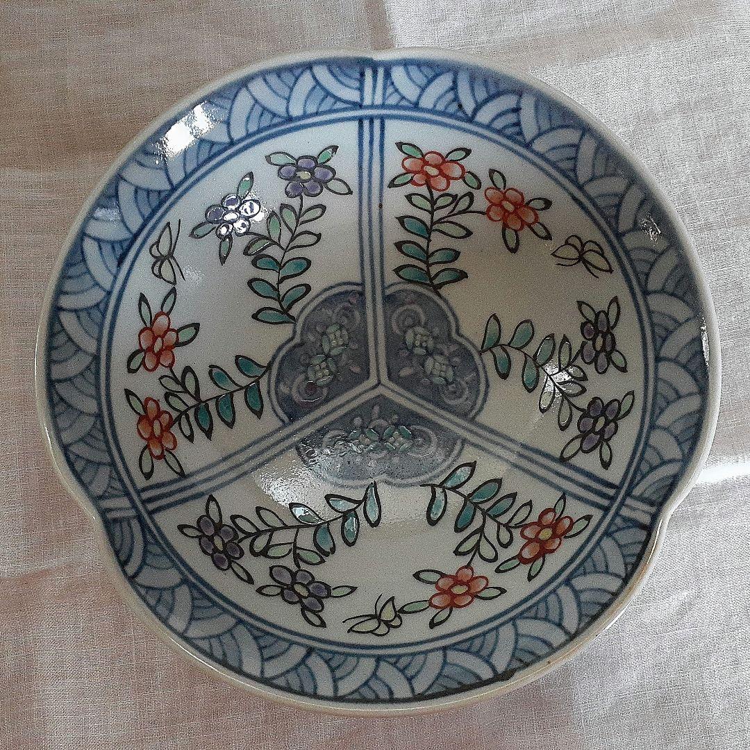 佐藤走波 六代 花柄の浅型ボウル