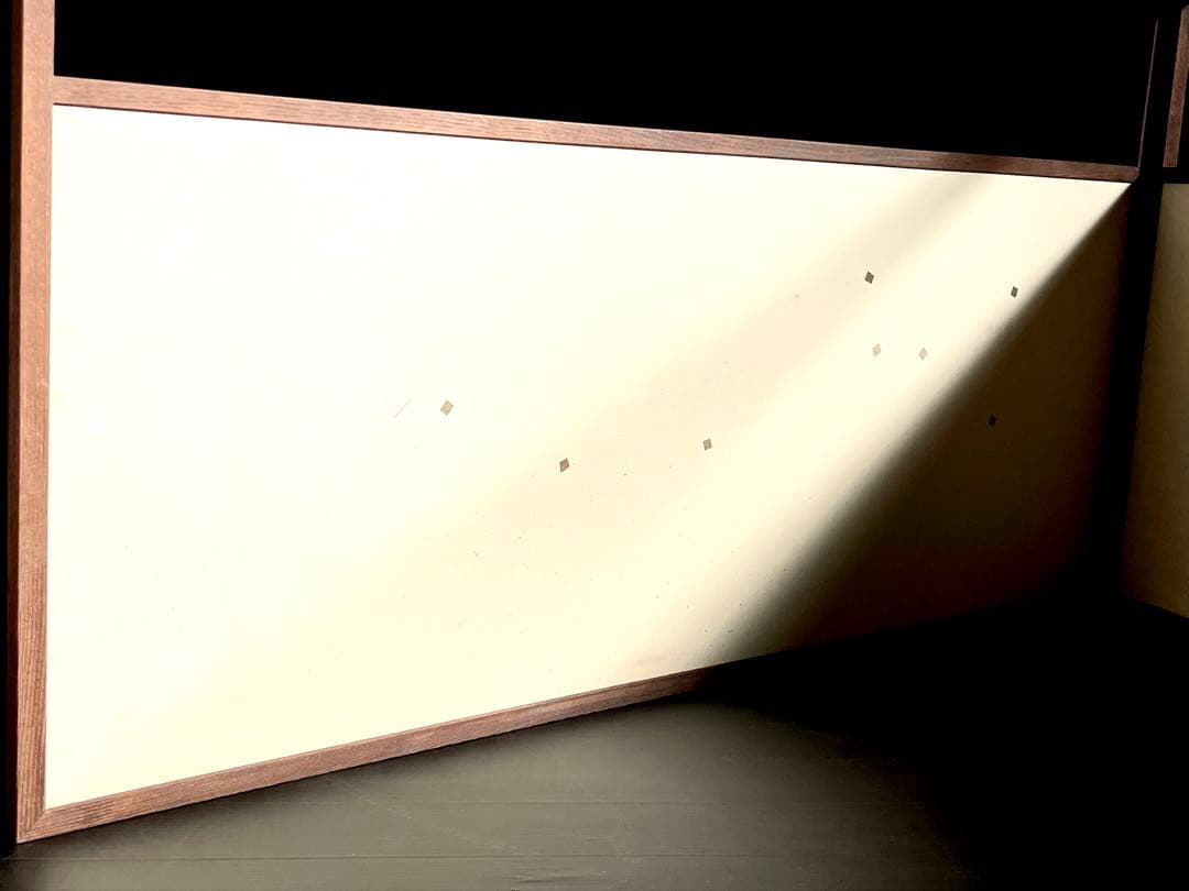 「祖」 利休梅 銀紙散らし 両面 上透かし 風炉先屏風 茶道具 （127②）