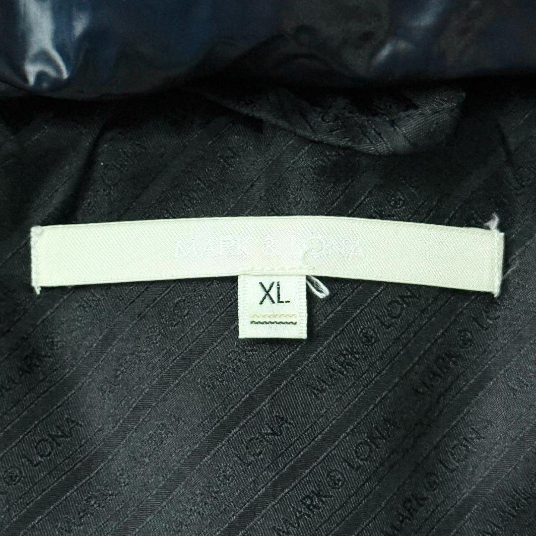 大きいサイズ✨マークアンドロナ ダウンベスト ラインストーン ファー 紺 XL