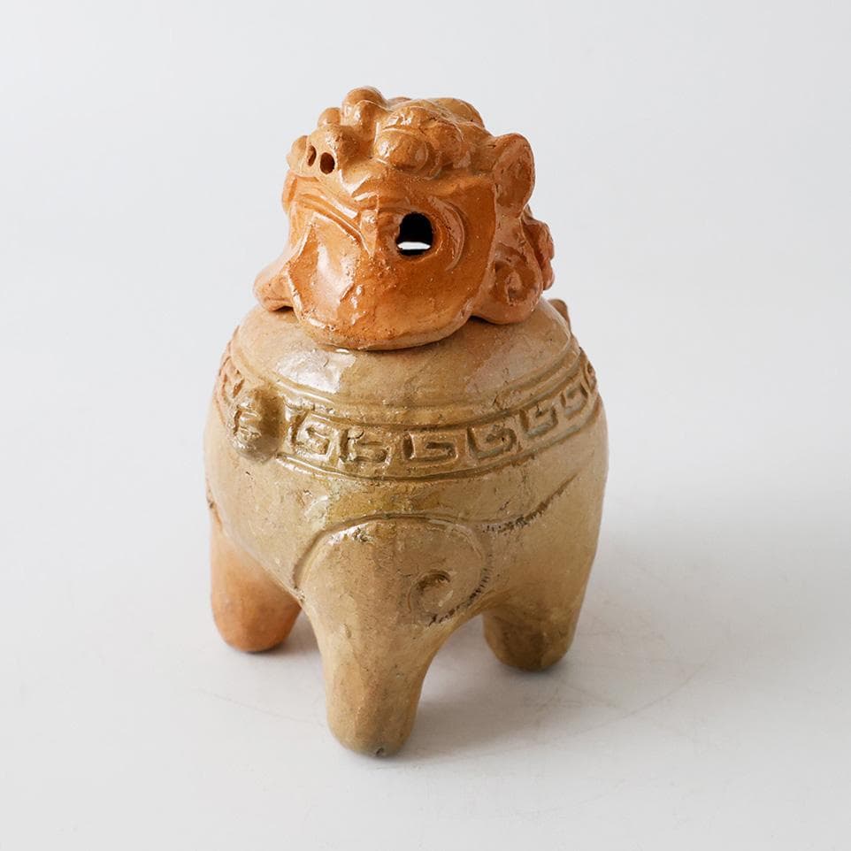 時代物 楽焼 向獅子形 香炉 茶道具 香具 置物 唐津 唐物 古美術品