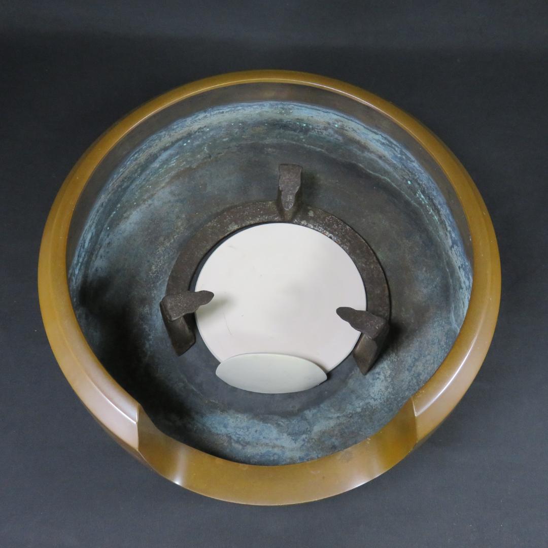 風炉 唐銅 釜師 浄鳳 面取風炉 茶道具 茶器 茶の湯 木箱 共箱