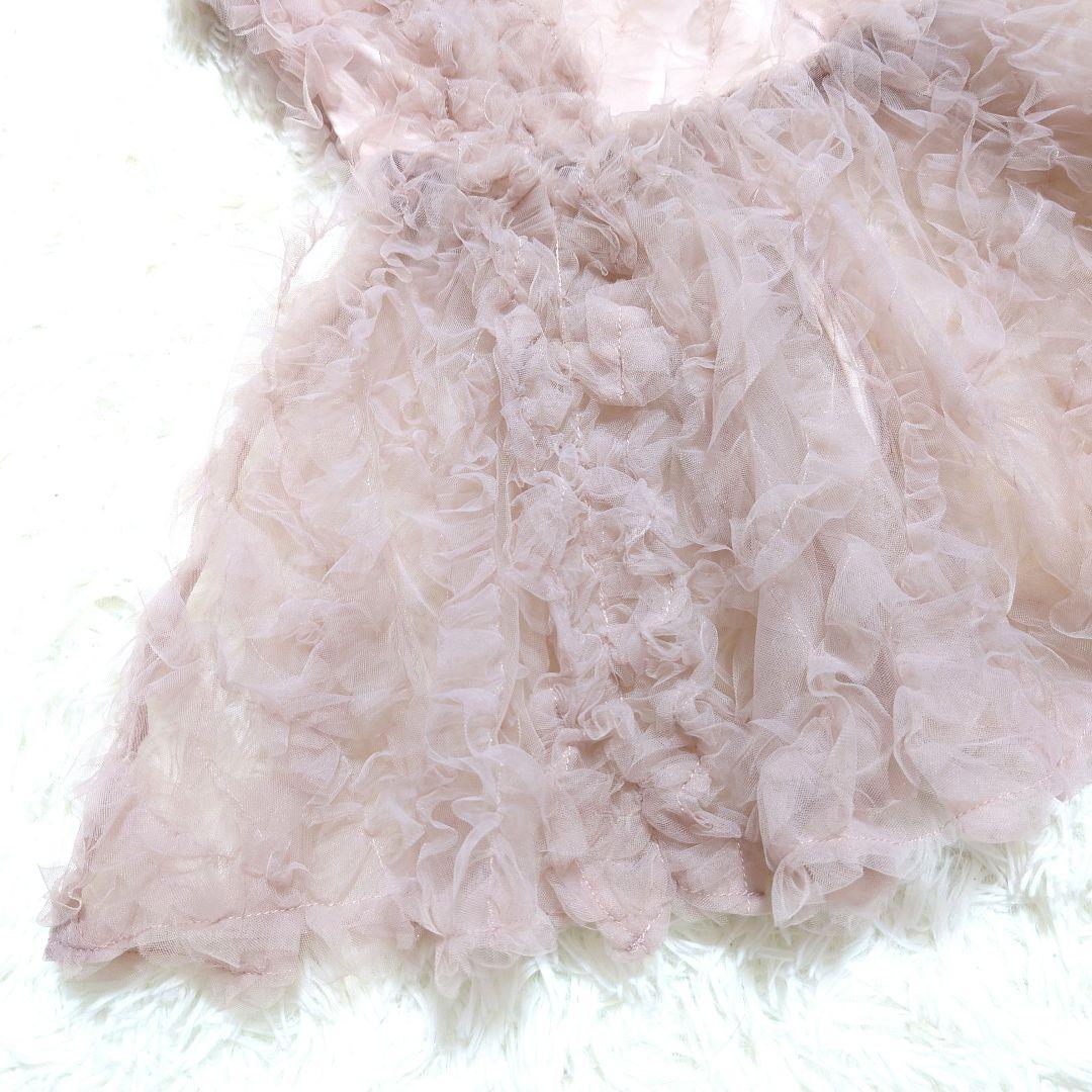 ✩美品✩ SNIDEL スナイデル チュール刺繍ベアペプラムTOPS ピンク