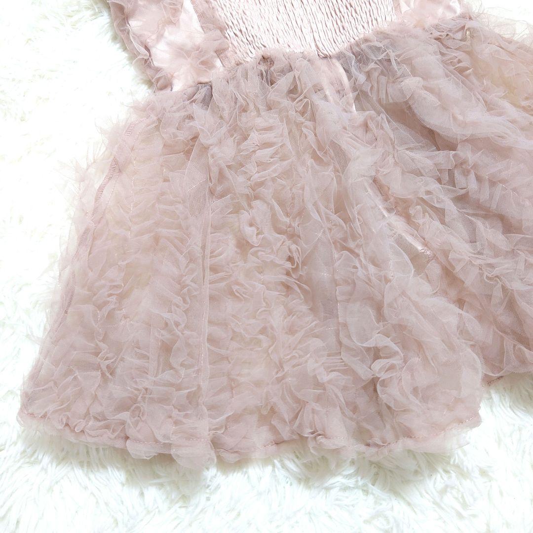 ✩美品✩ SNIDEL スナイデル チュール刺繍ベアペプラムTOPS ピンク