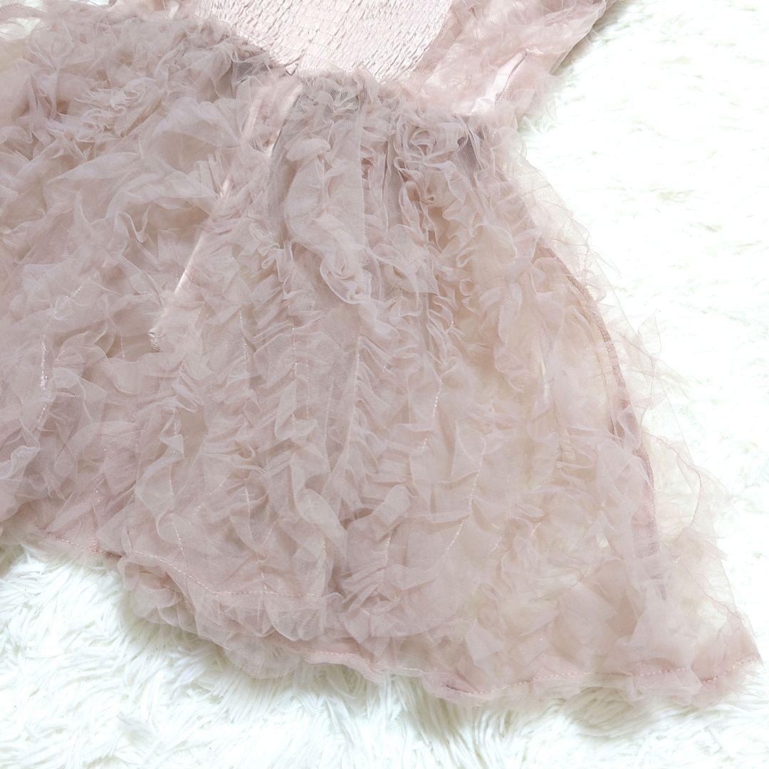 ✩美品✩ SNIDEL スナイデル チュール刺繍ベアペプラムTOPS ピンク