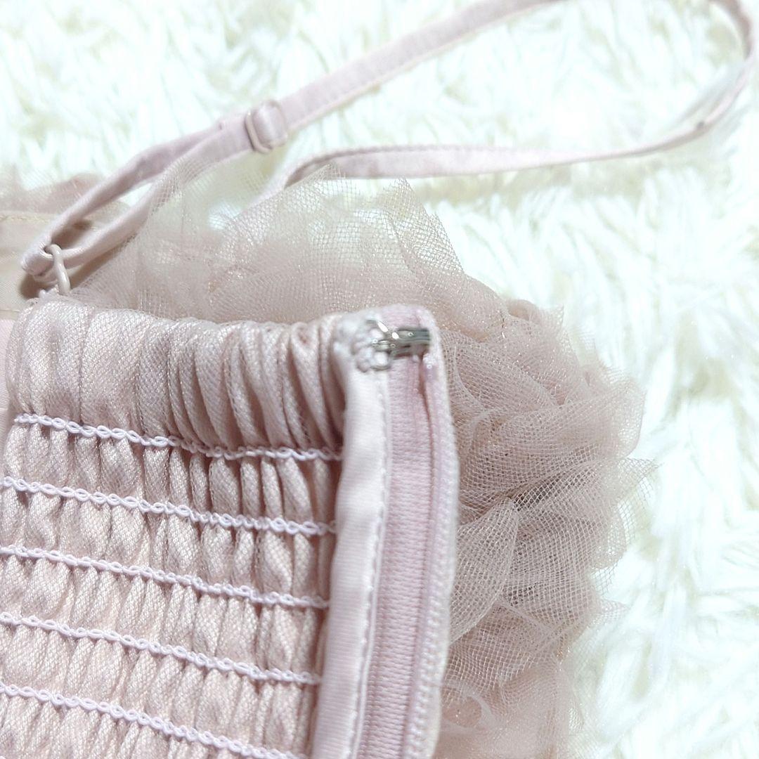 ✩美品✩ SNIDEL スナイデル チュール刺繍ベアペプラムTOPS ピンク