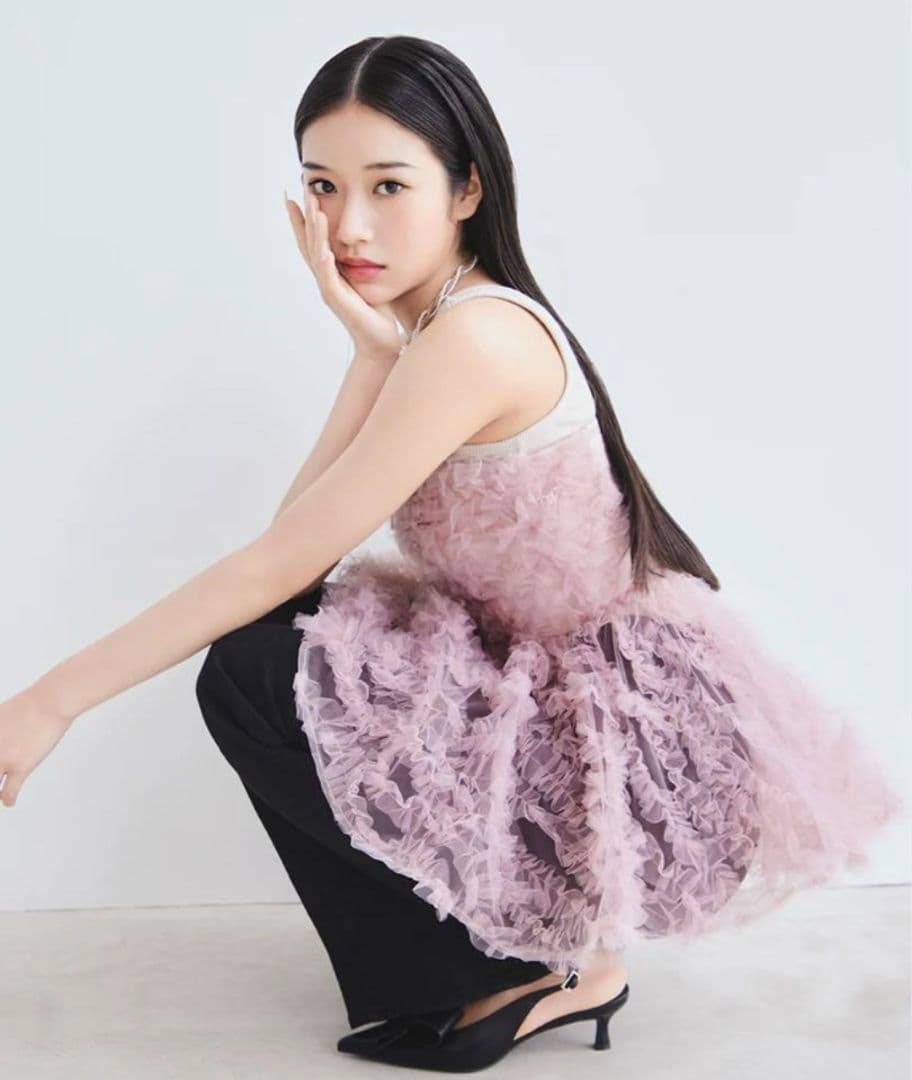 ✩美品✩ SNIDEL スナイデル チュール刺繍ベアペプラムTOPS ピンク