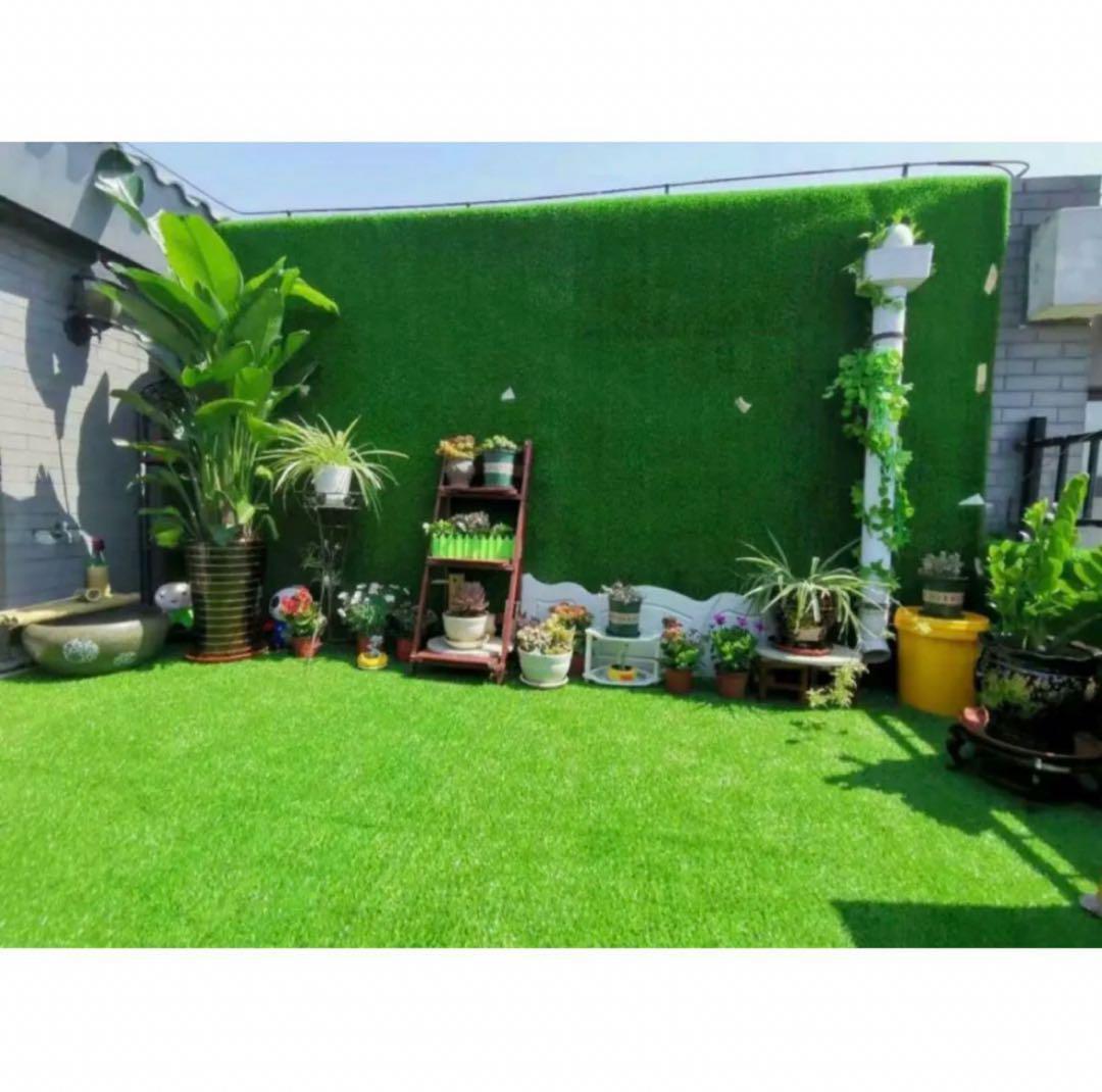 人工芝 2m×10m ロール 庭 芝丈35mm芝生 密度2倍 高耐久 固定ピン付