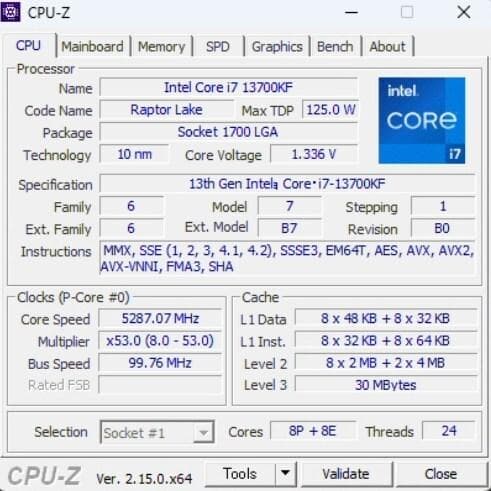 動作品 Intel Core i7 13700KF 第13世代 インテル CPU