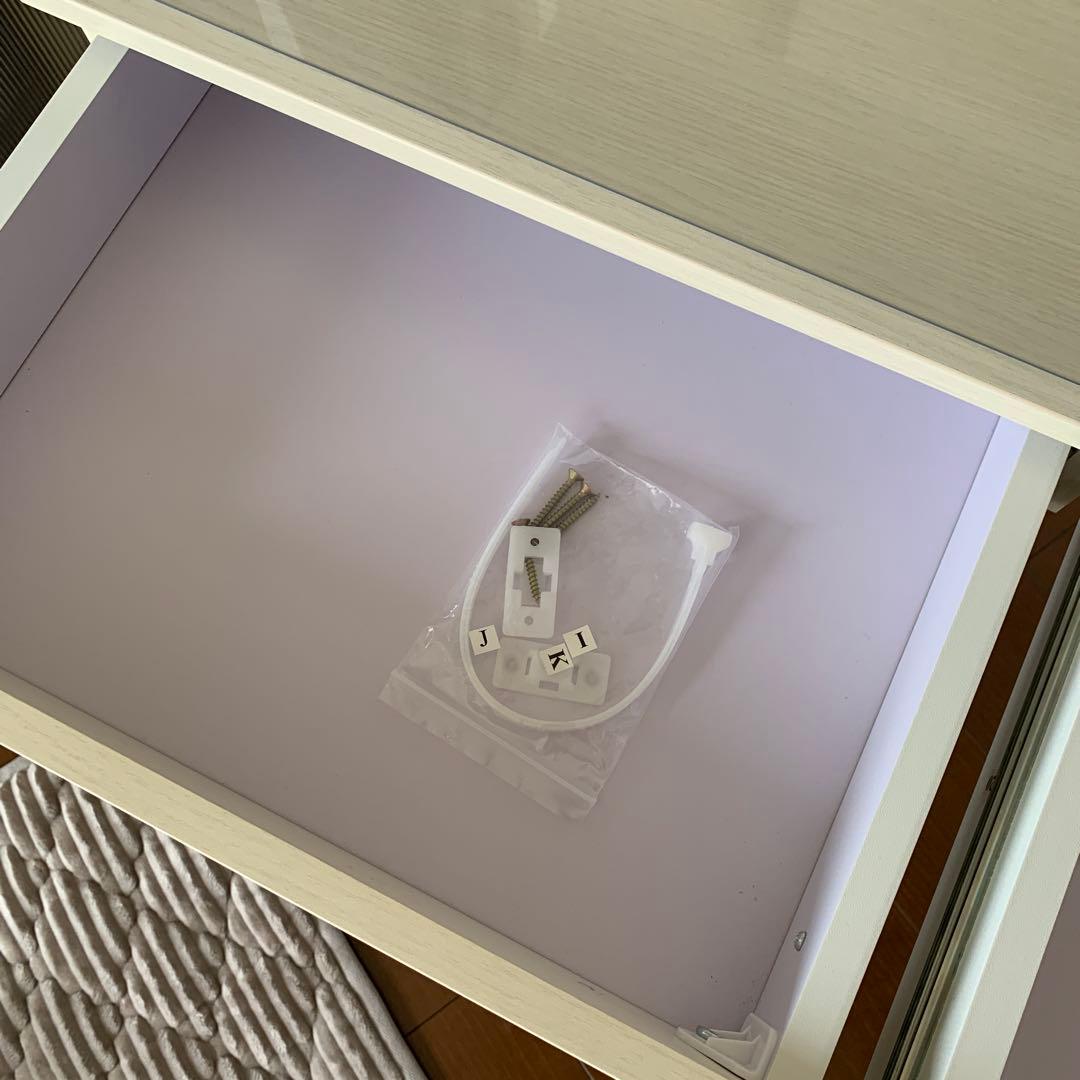 【完成品】ニトリ　省スペースデスク　ホワイトウォッシュ