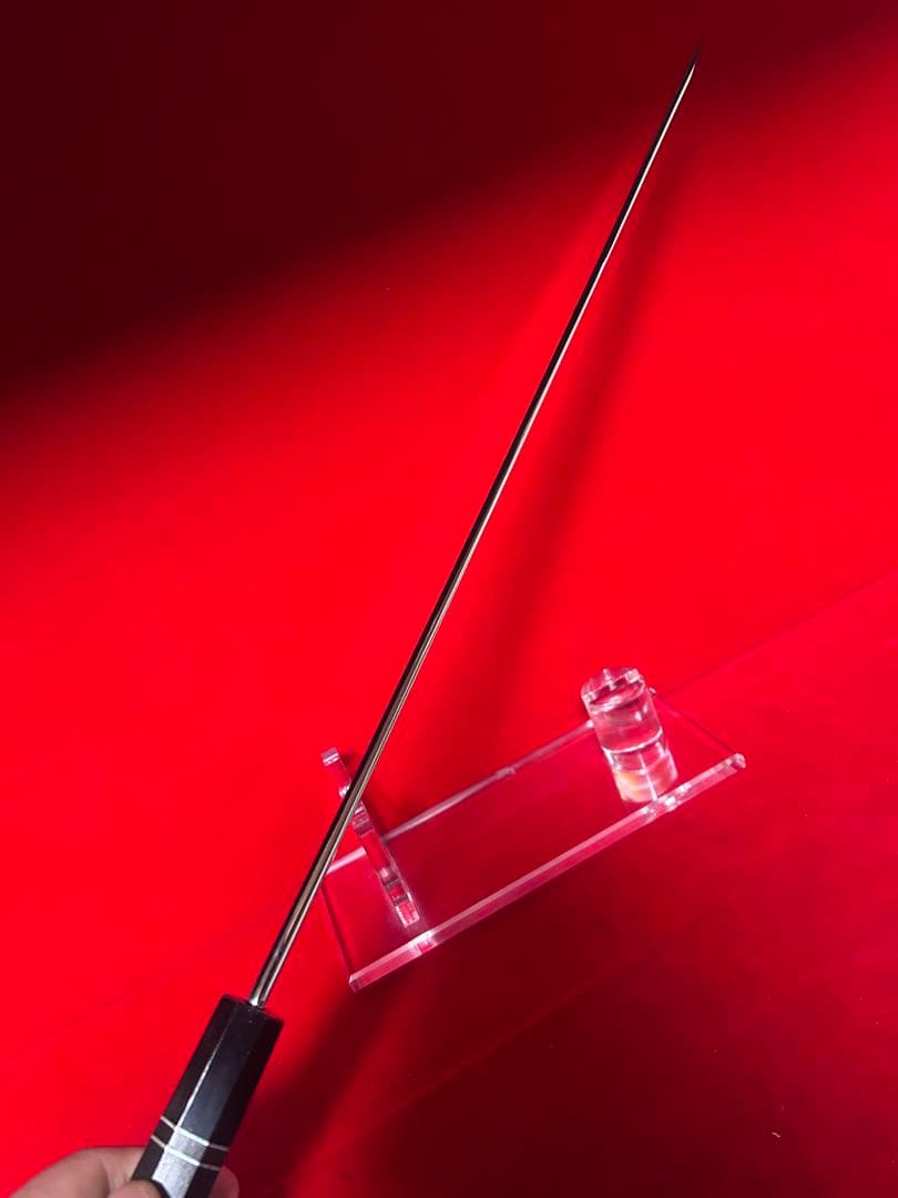 包丁　マグロ包丁　先丸　尺三　鬼反り　鏡面仕上げ　切味抜群　箱付　未使用品