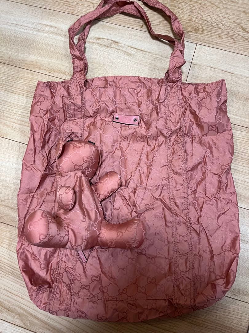 GUCCI ピンク ぬいぐるみ型エコバッグ　テディーベアー