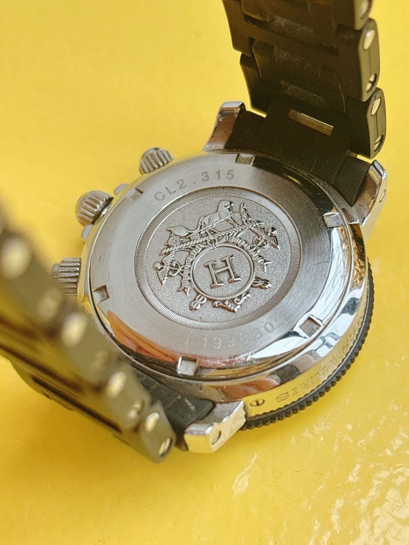 HERMES クロノグラフ クリッパーダイバー クォーツ 腕時計 CL2.315