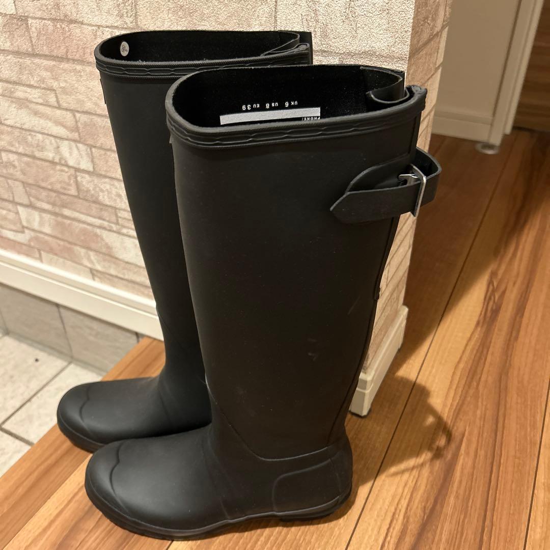 HUNTER ブラック ブーツ 25cm レインブーツ　新品