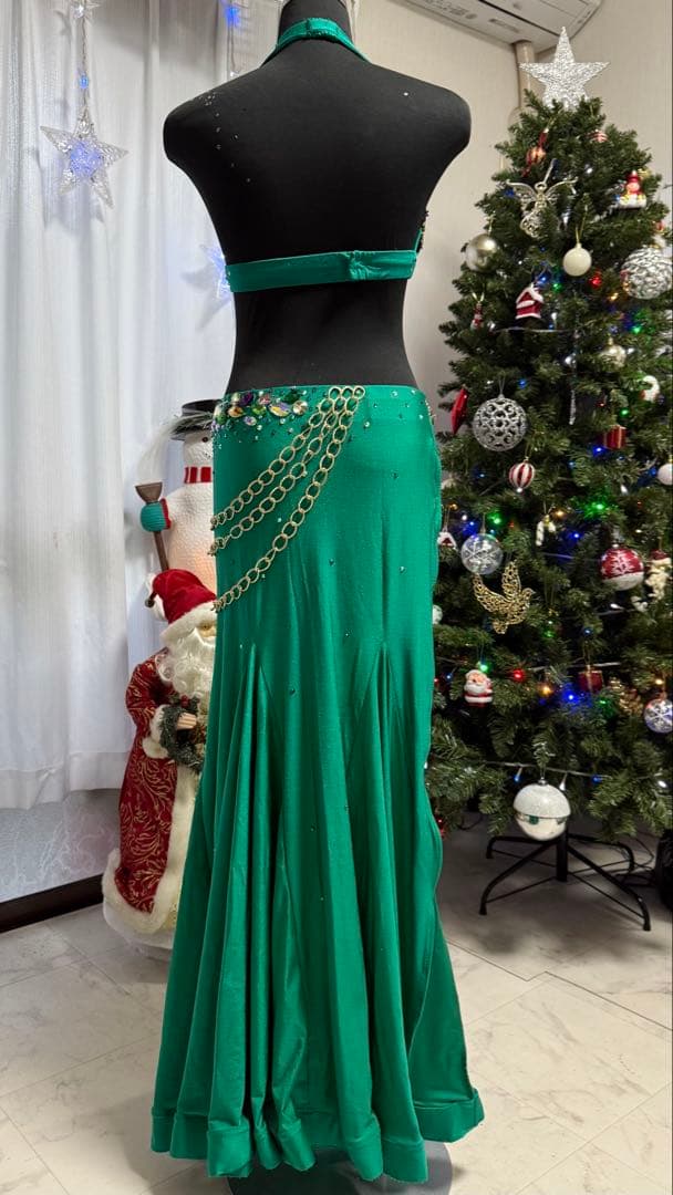 POLINA ベリーダンス 衣装 グリーン Mサイズ