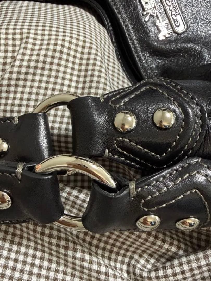 COACH 黒　レザー　ショルダーバッグ