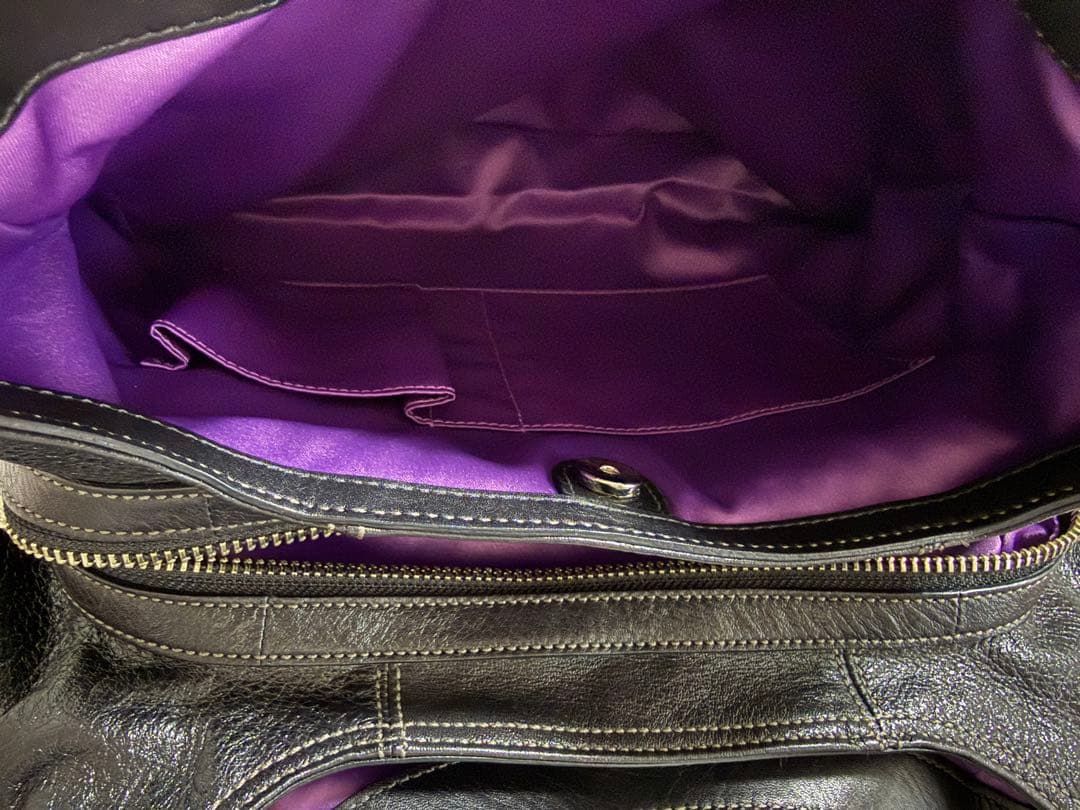 COACH 黒　レザー　ショルダーバッグ