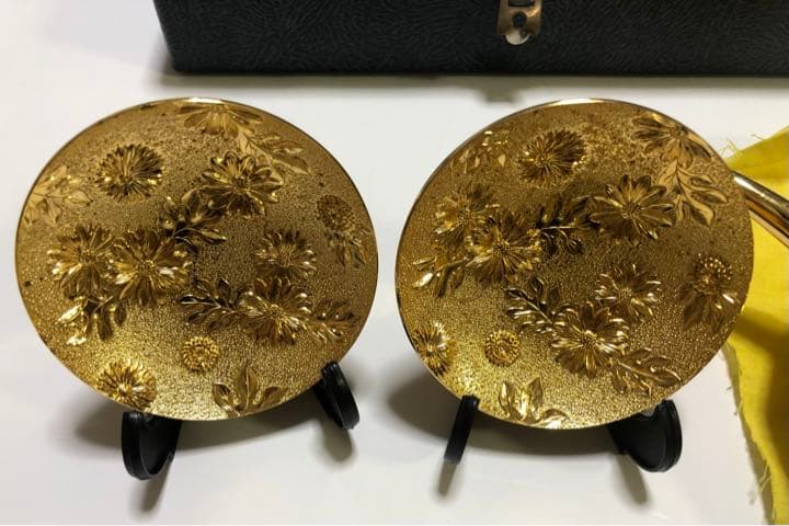 中古　寿瓶子　２４KGP　慶事用　金色酒器セット　ナガサキヤ５０周年記念品