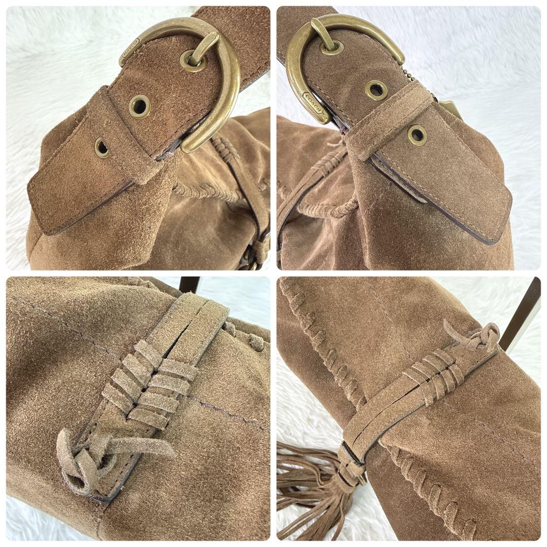 入手困難✨ OLD COACH　ハーフムーン　ワンショルダー　タッセル　スエード