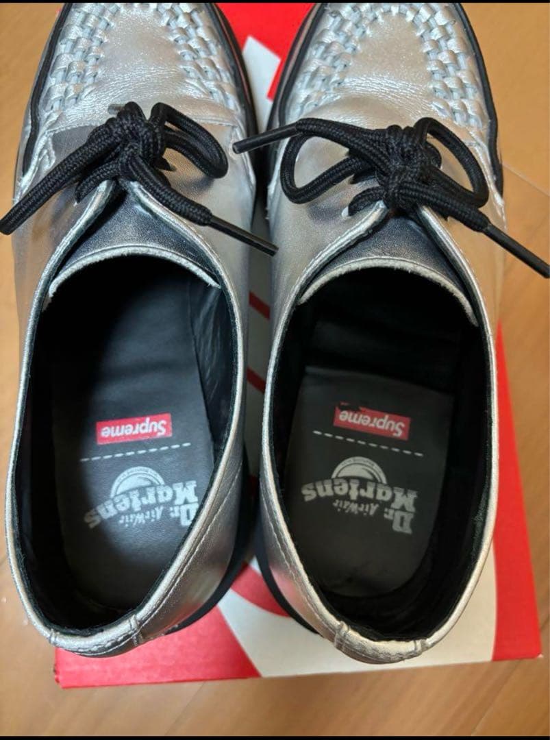 靴 supreme dr.martens ramsey creeper silver