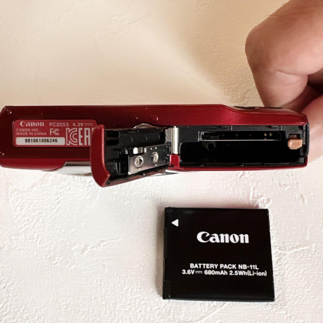 中古品　Canon キャノンIXY 130 コンパクトデジタルカメラ　レッド