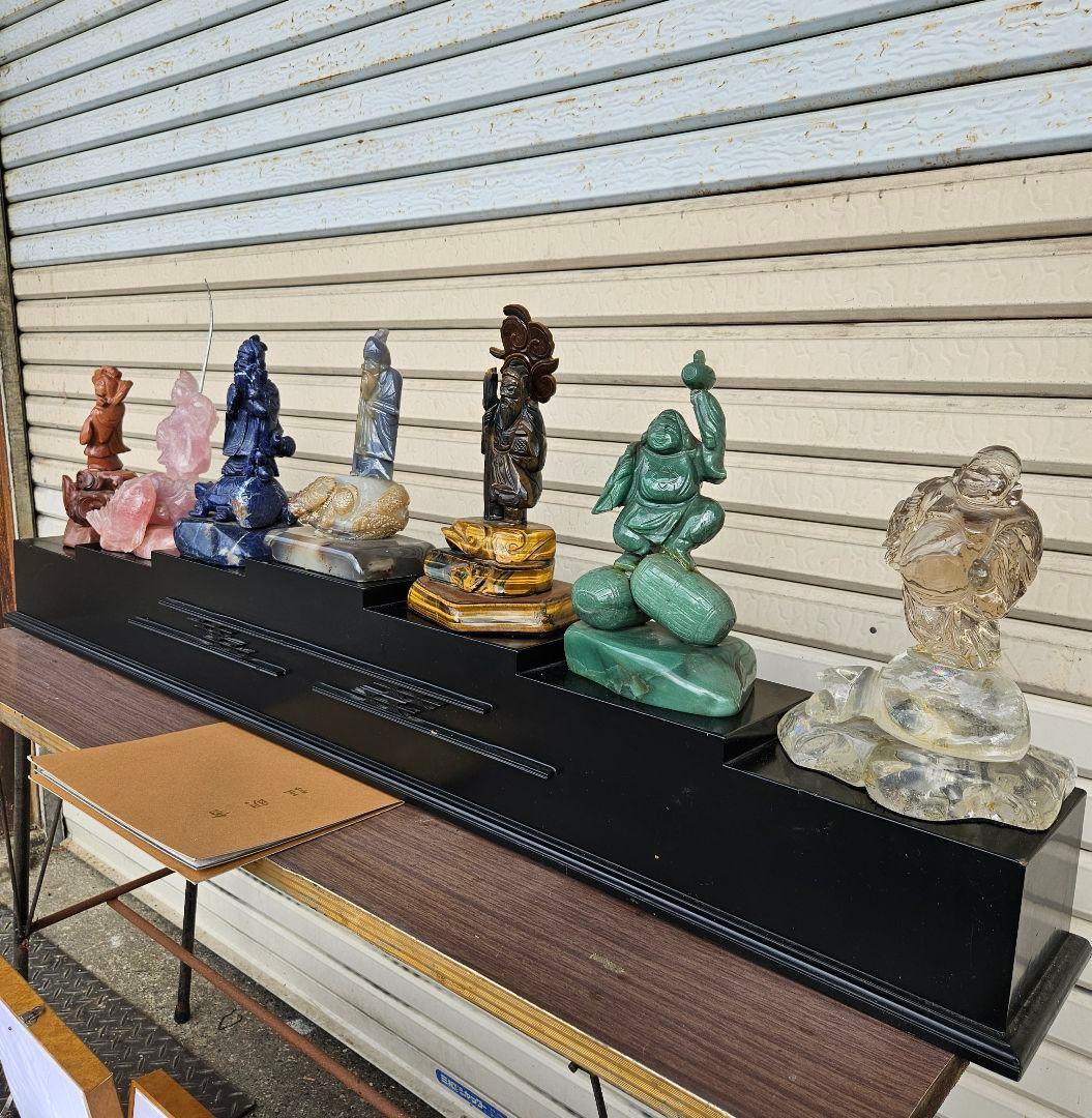 甲州水晶貴石細工 天然石の七福神 作家物 仏像 7体セット 希少 伝統工芸 宝石