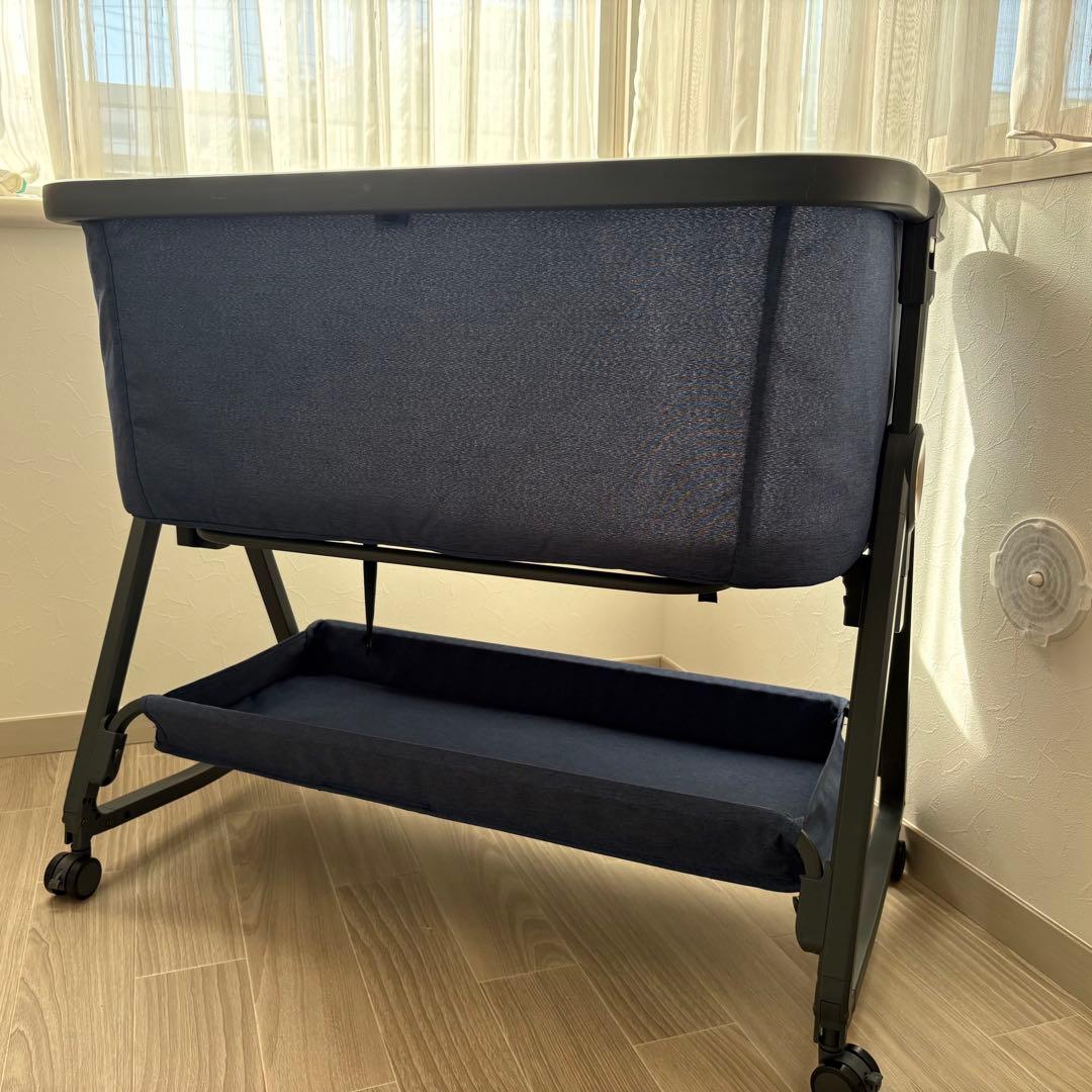 【yuka】HZDMJ折りたたみベビーベッド ネイビー