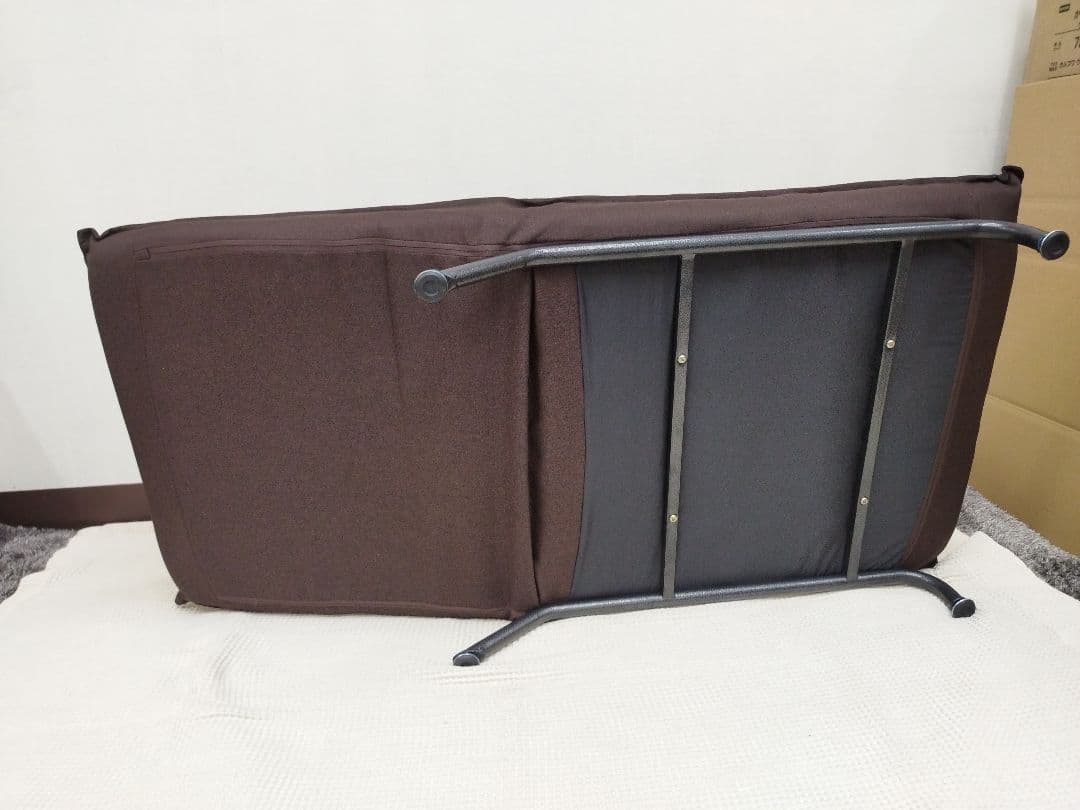 【ラスト1台最終処分】脚付きローソファ　座椅子　ブラウン　ソファー　脚付座椅子