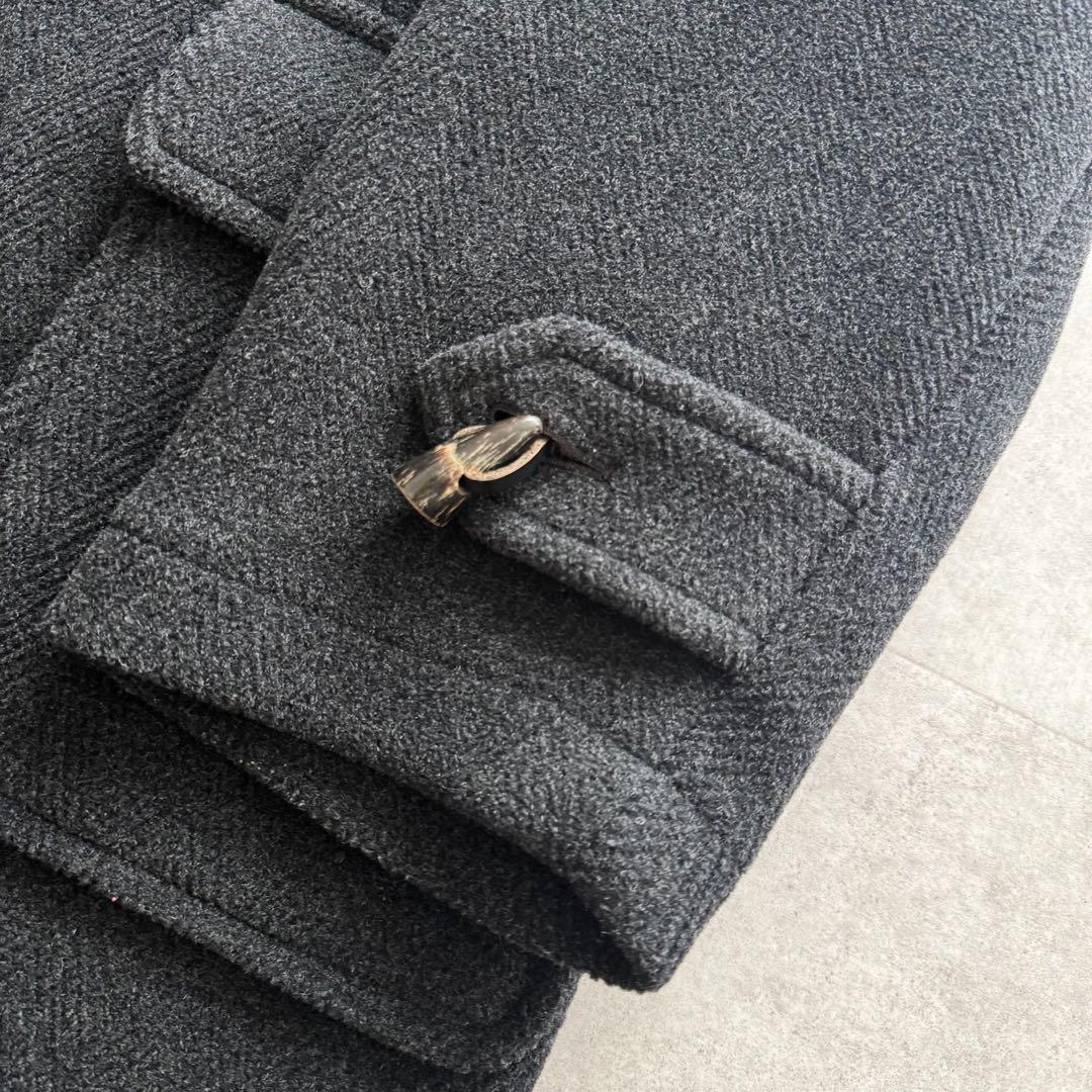 バーバリーズ　ダッフルコート　ムーアブルック　ノバチェック　グレー　L　ウール