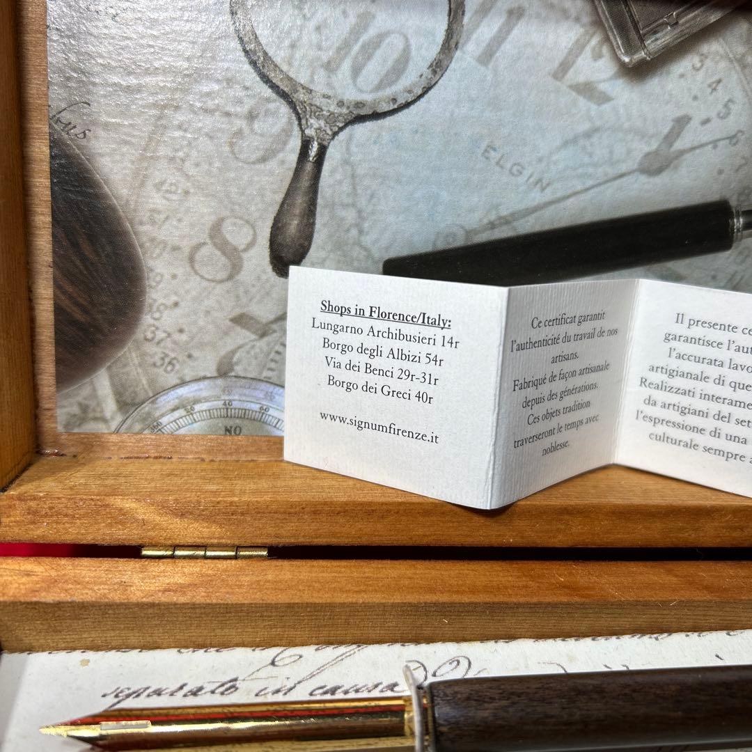 未使用　カリグラフィーセット　イタリア製　Signum シグニュム　木箱