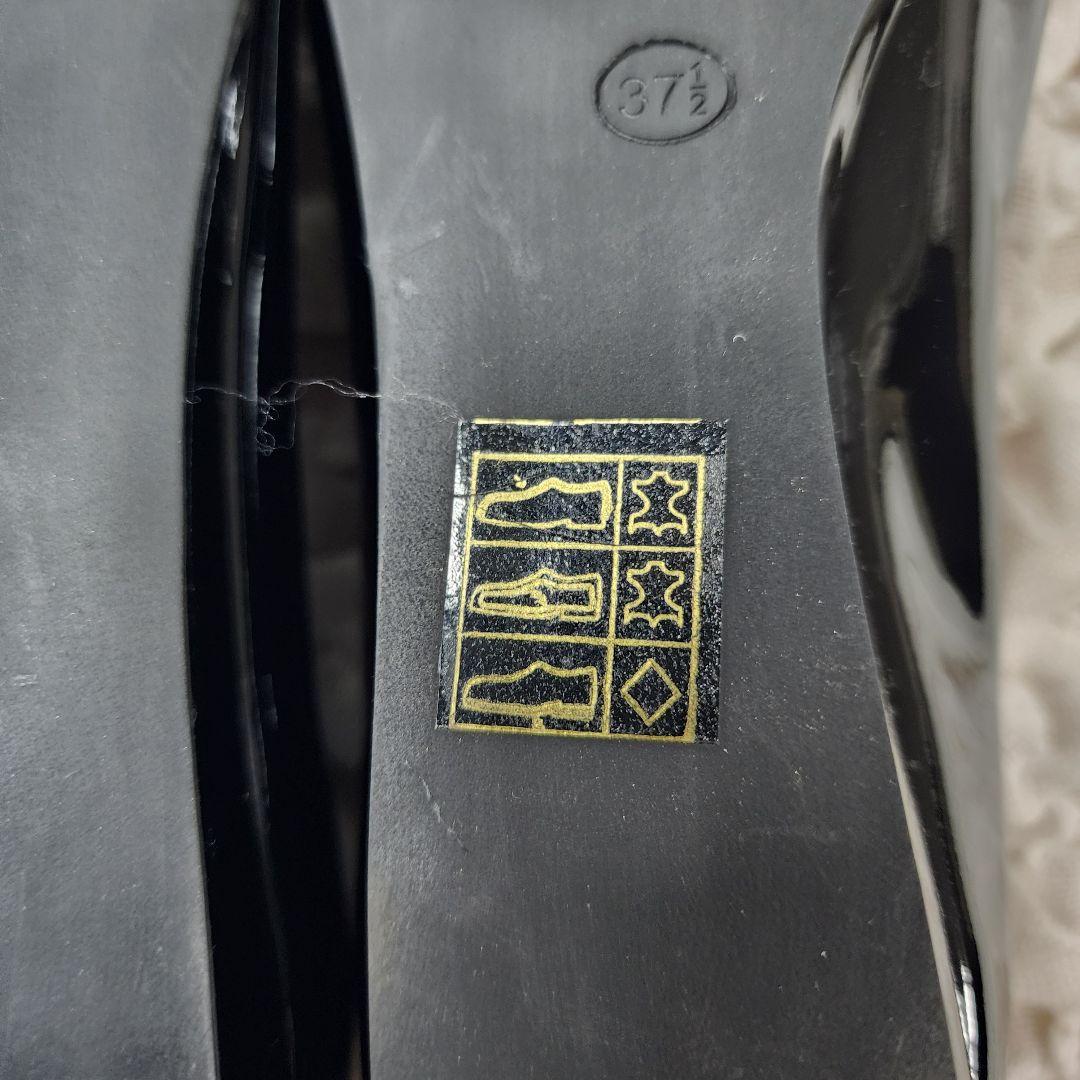 未使用 ファビオルスコーニ アーモンドトゥ エナメル フラット パンプス