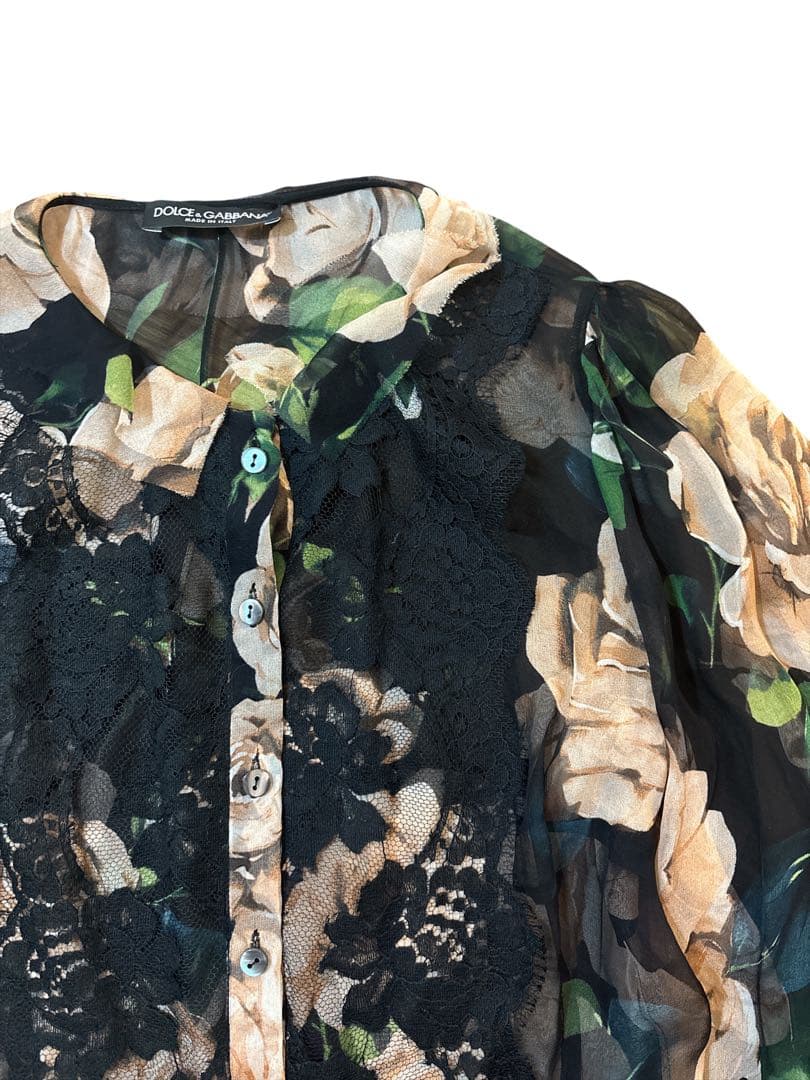 あ*す様 【DOLCE &GABBANA】美品！ブラウス　フラワープリント　レー