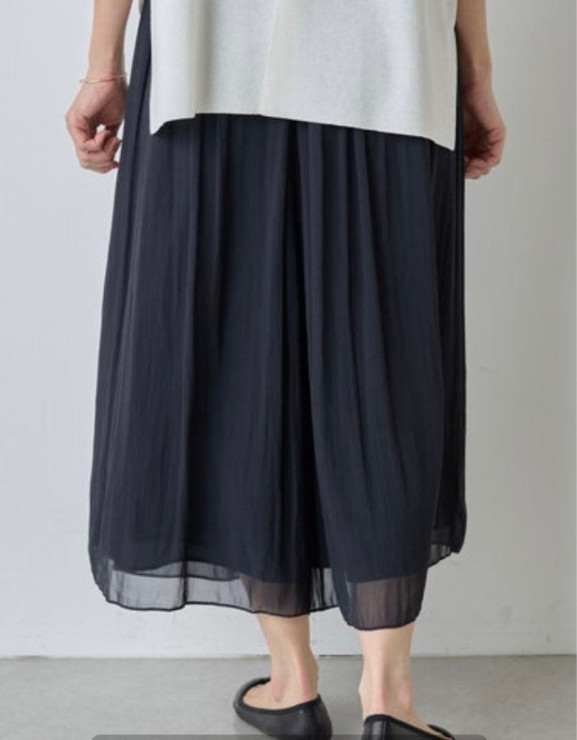 BEARDSLEYシワシフォンギャザーパンツ✳︎ブラック✳︎大きいサイズ✳︎新品タグ付