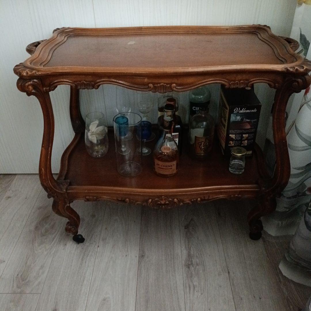 ギャグサーカス。姫系アンティーク クラシック木製キッチンワゴン