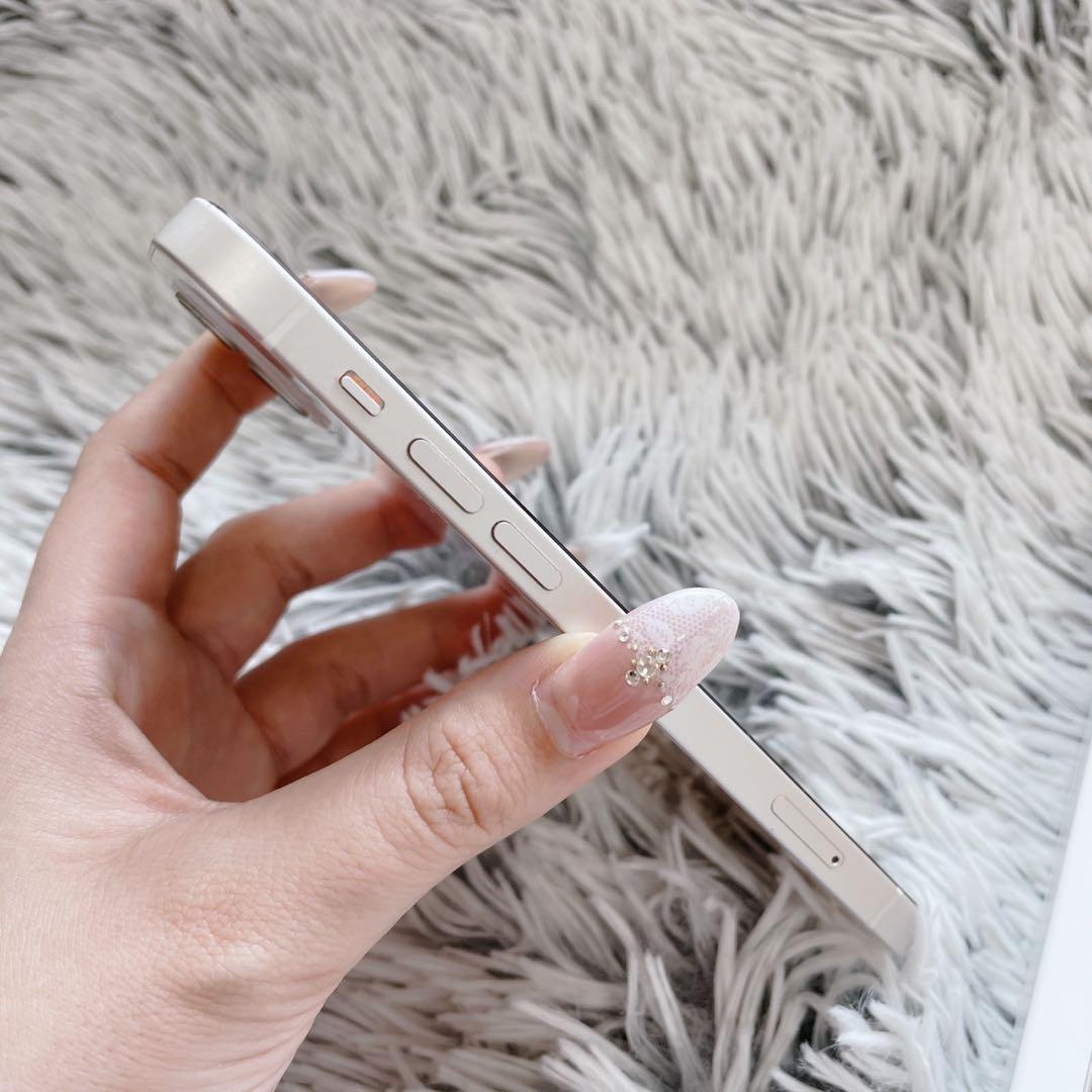 【美品】早い者勝ちiPhone12ホワイトSIMフリー128GBFaceID不可