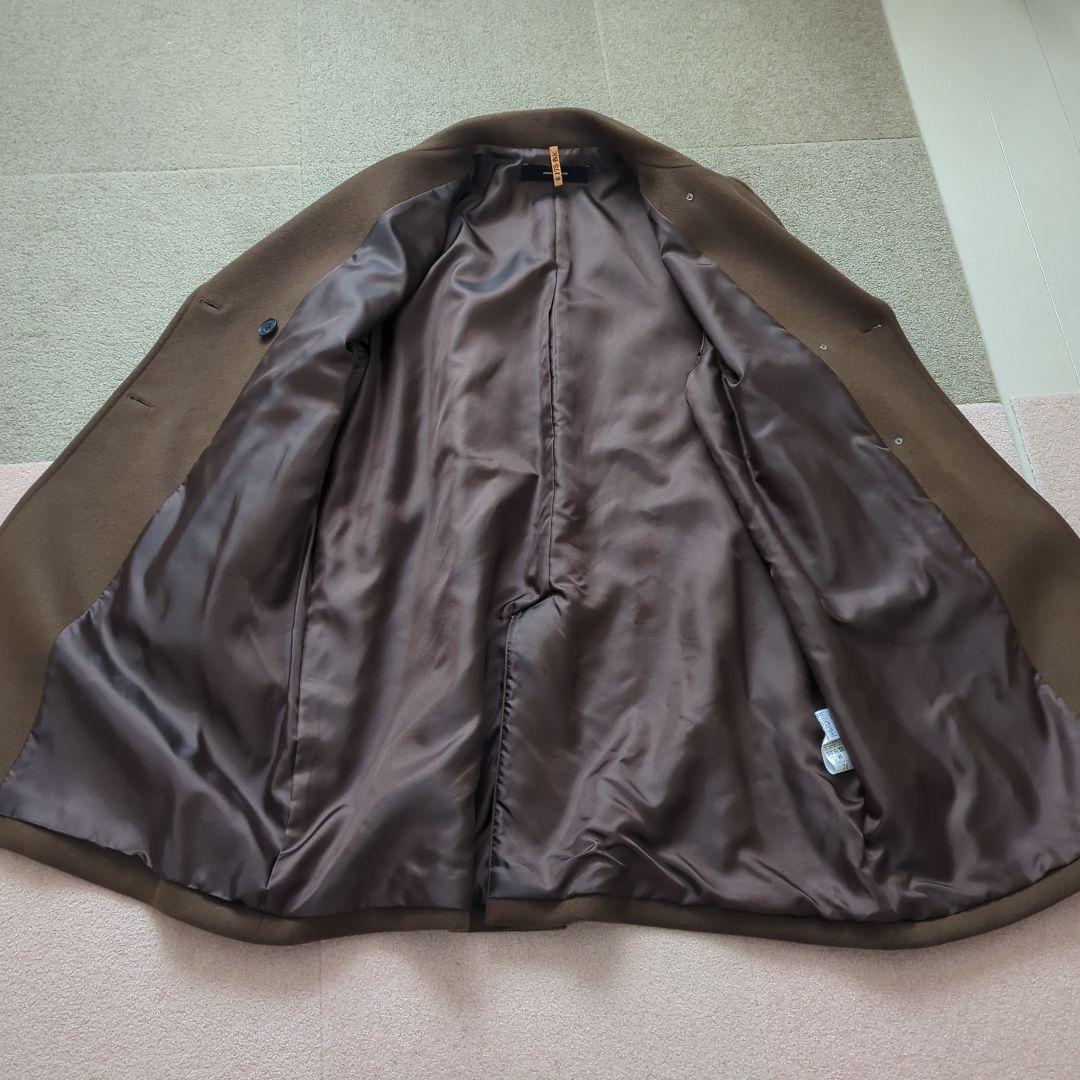 美品　クリーニング済　スーパー140ビーバーダブルコート　ブラウン