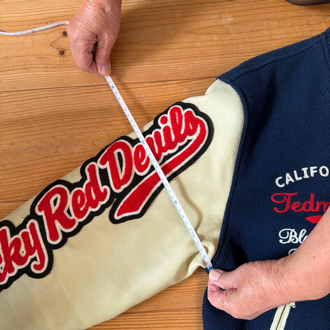 【激レア！300着限定】TEDMAN スタジャン 袖レザー 紺 42( L )