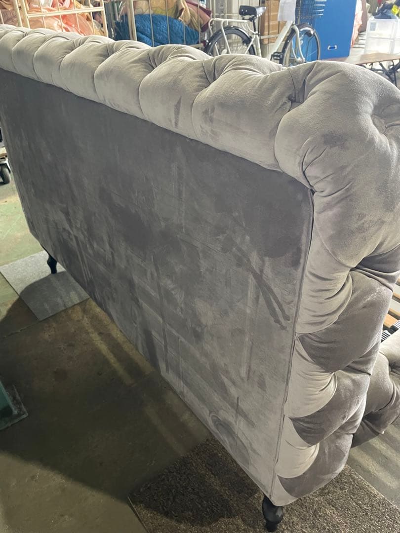 KARE デザイア ベルベットシルバーグレイ ベッド クイーンサイズ